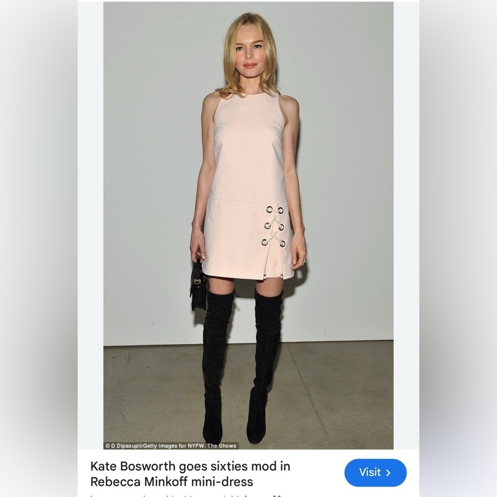 Rebecca Minkoff Pale Blush Pink "Silva" Dress W/ Tie, Size 4 - Picture 4 of 16